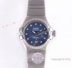 Swiss Grade Omega Constellation 27mm Watch Diamond Bezel Blue MOP Face